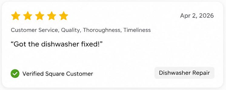 5-star appliance repair customer review for UNI Service in Wisconsin & Northern Illinois